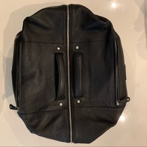 Wool & Oak Weekender set in Black Leather